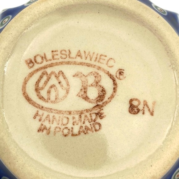 Polish Pottery Bowl with Scalloped Sides - Picture 5 of 7